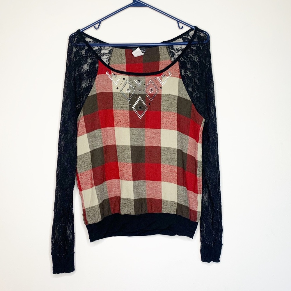Wet seal flannel Checkered top